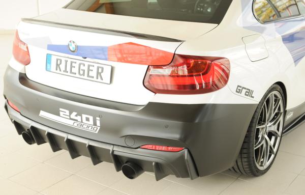Rieger Heckeinsatz für BMW 2er F22/ F23 (1C) ABS schwarz matt (Lackierung erforderlich) Y 00035105