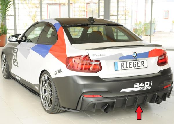 Rieger Heckeinsatz für BMW 2er F22/ F23 (1C) ABS schwarz matt (Lackierung erforderlich) Y 00035105