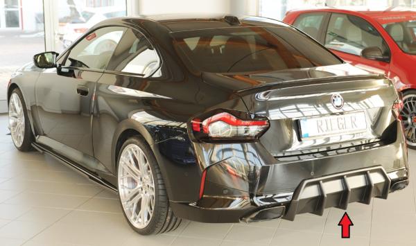 Rieger Heckeinsatz (Mittelteil) für BMW 2er G42 (G2C) ABS schwarz matt (Lackierung erforderlich) Y 00035114
