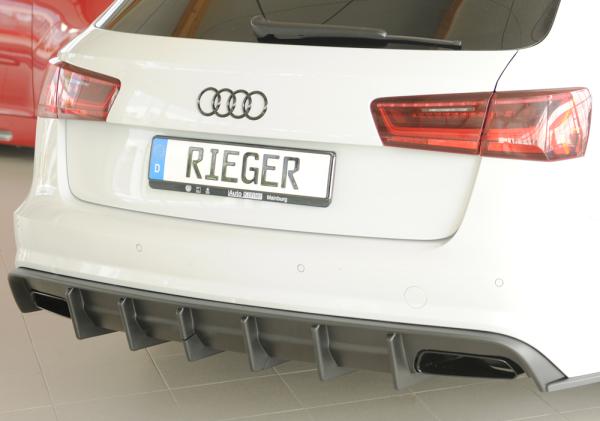 Rieger Heckeinsatz (für Fzg. mit AHK) für Audi A6 (4G/C7) ABS schwarz matt (Lackierung erforderlich) Y 00055347