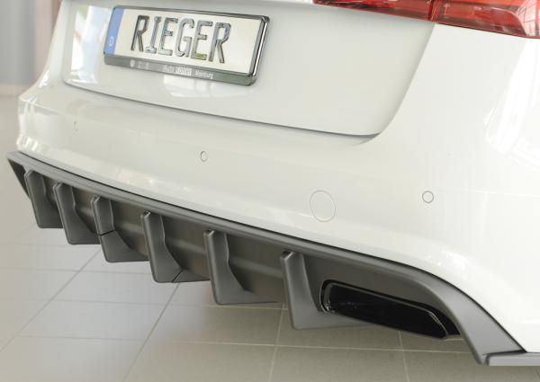 Rieger Heckeinsatz (für Fzg. mit AHK) für Audi A6 (4G/C7) ABS schwarz matt (Lackierung erforderlich) Y 00055347