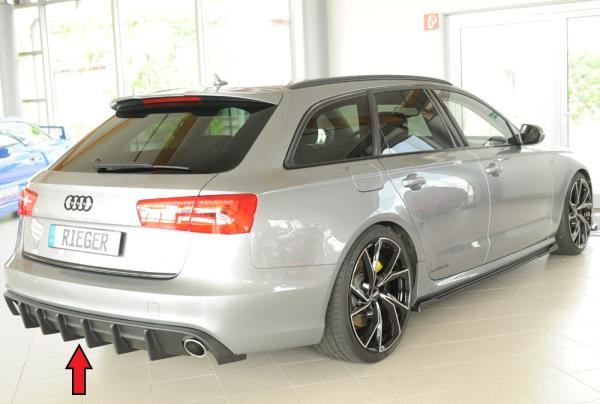 Rieger Heckeinsatz (für Fzg. ohne AHK) für Audi A6 (4G/C7) ABS schwarz matt (Lackierung erforderlich) Y 00055353