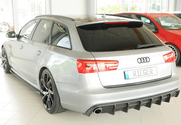 Rieger Heckeinsatz (für Fzg. ohne AHK) für Audi A6 (4G/C7) ABS schwarz matt (Lackierung erforderlich) Y 00055353