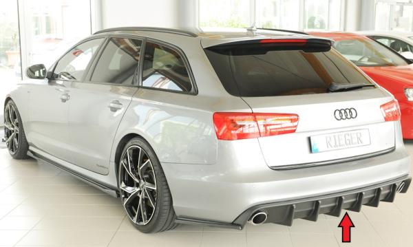 Rieger Heckeinsatz (für Fzg. ohne AHK) für Audi A6 (4G/C7) ABS schwarz matt (Lackierung erforderlich) Y 00055353