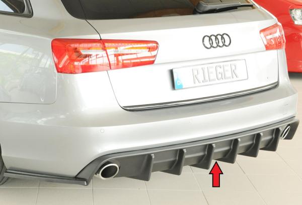 Rieger Heckeinsatz (für Fzg. ohne AHK) für Audi A6 (4G/C7) ABS schwarz matt (Lackierung erforderlich) Y 00055353