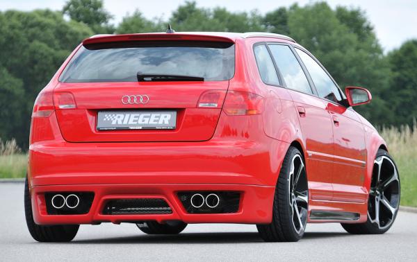 Rieger Heckansatz für Audi A3 (8P) ABS schwarz matt (Lackierung erforderlich) K 00056742