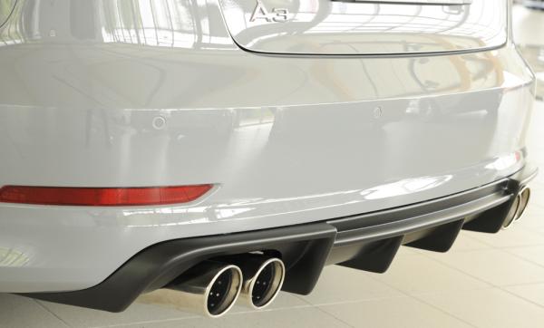 Rieger Heckeinsatz für Audi A3 (8V) ABS schwarz matt (Lackierung erforderlich) Y 00056808