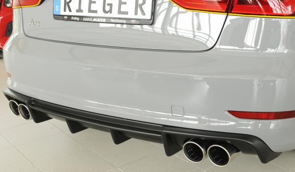 Rieger Heckeinsatz für Audi A3 (8V) ABS schwarz matt (Lackierung erforderlich) Y 00056808
