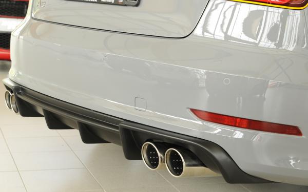 Rieger Heckeinsatz für Audi A3 (8V) ABS schwarz matt (Lackierung erforderlich) Y 00056808