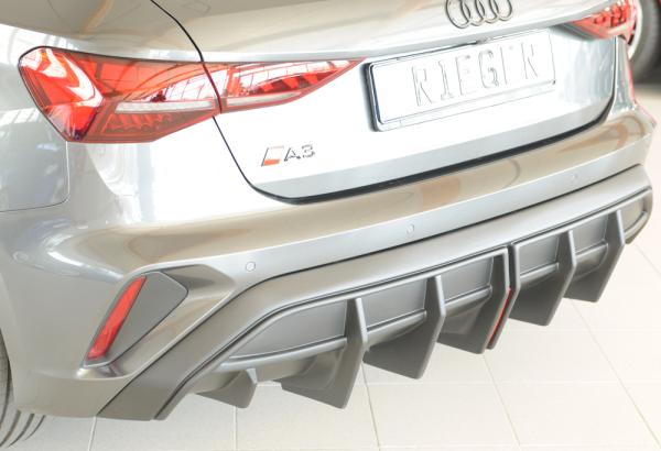 Rieger Heckeinsatz für orig. ESD für Audi A3 (GY) ABS schwarz matt (Lackierung erforderlich) Y 00056844