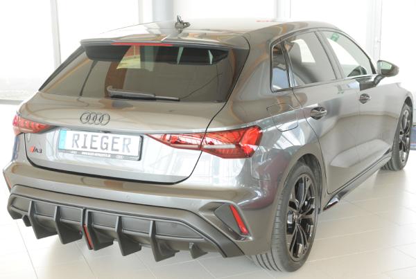 Rieger Heckeinsatz für orig. ESD für Audi A3 (GY) ABS schwarz matt (Lackierung erforderlich) Y 00056844