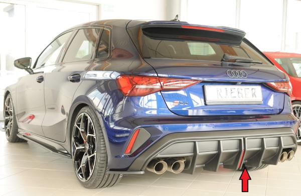 Rieger Heckeinsatz für Audi A3 S3 (GY) ABS schwarz matt (Lackierung erforderlich) Y 00056845