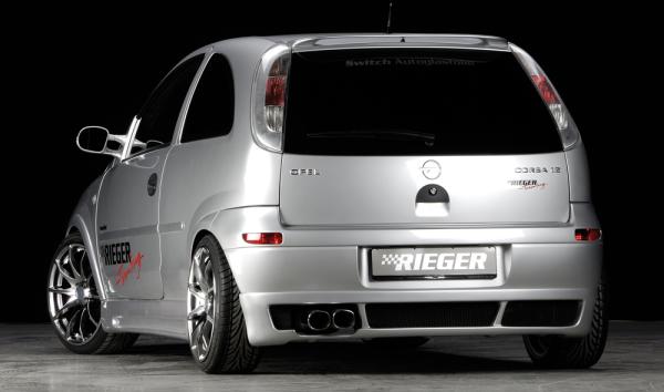Rieger Heckansatz für Opel Corsa C ABS schwarz matt (Lackierung erforderlich) Y 00058915