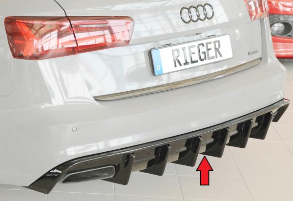 Rieger Heckeinsatz (für Fzg. mit AHK) für Audi A6 (4G/C7) Glossy schwarz glänzend Y 00088369