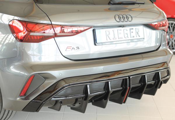 Rieger Heckeinsatz für orig. ESD für Audi A3 (GY) Glossy schwarz glänzend Y 00088422