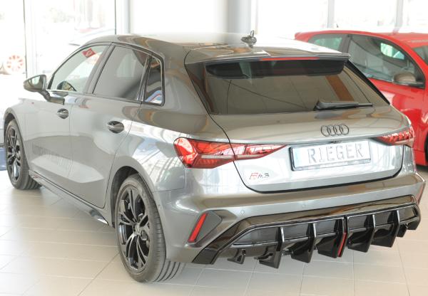 Rieger Heckeinsatz für orig. ESD für Audi A3 (GY) Glossy schwarz glänzend Y 00088422