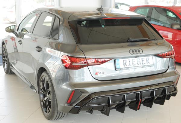 Rieger Heckeinsatz für orig. ESD für Audi A3 (GY) Glossy schwarz glänzend Y 00088422