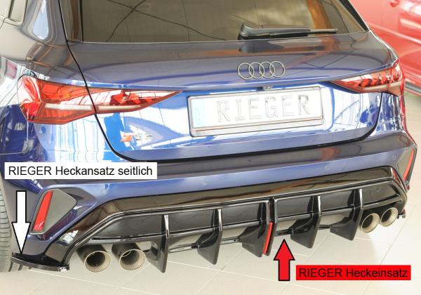 Rieger Heckeinsatz für Audi A3 S3 (GY) Glossy schwarz glänzend Y 00088423