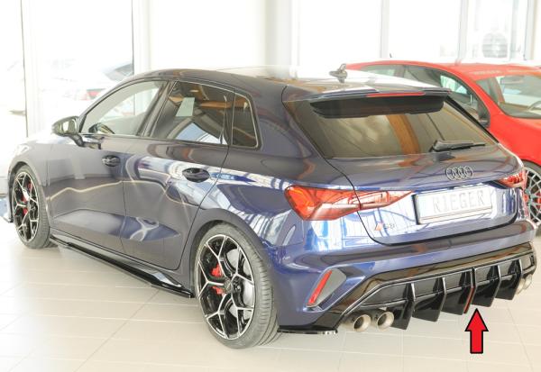 Rieger Heckeinsatz für Audi A3 S3 (GY) Glossy schwarz glänzend Y 00088423