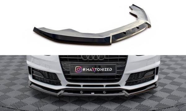 Maxton Design Front Ansatz V.1 für Audi A4 Competition B8 Facelift schwarz Hochglanz