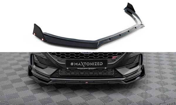 Maxton Design Front Ansatz V.4 + Flaps für Ford Fiesta ST / ST-line Mk8 Facelift