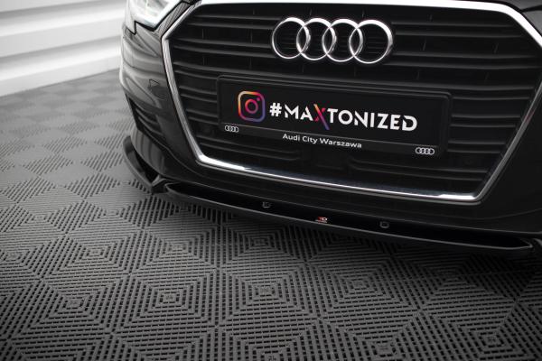 Maxton Design Front Ansatz V.1 für Audi A3 Sportback 8V Facelift schwarz Hochglanz