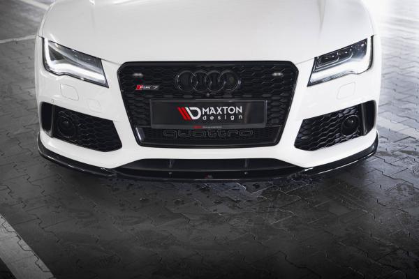 Maxton Design Front Ansatz V.4 für Audi RS7 C7 schwarz Hochglanz