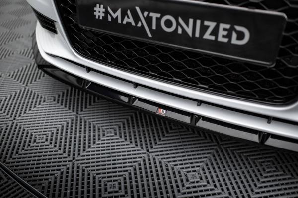 Maxton Design Front Ansatz V.1 für Audi A3 Limousine 8V schwarz Hochglanz