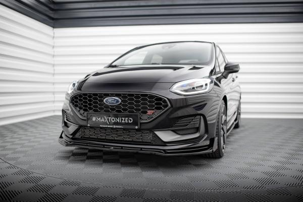 Maxton Design Front Ansatz V.4 + Flaps für Ford Fiesta ST / ST-line Mk8 Facelift