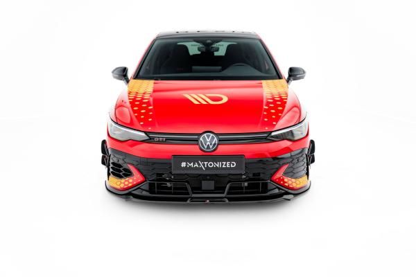 Maxton Design Front Ansatz V.3 für VW Golf GTI Clubsport Mk8 Facelift schwarz Hochglanz