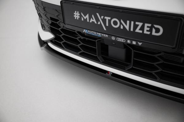 Maxton Design Front Ansatz V.3 für VW Golf GTI / GTE / R-Line Mk8 Facelift schwarz Hochglanz