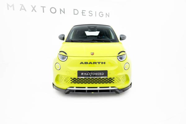 Maxton Design Front Ansatz für Abarth 500e schwarz Hochglanz
