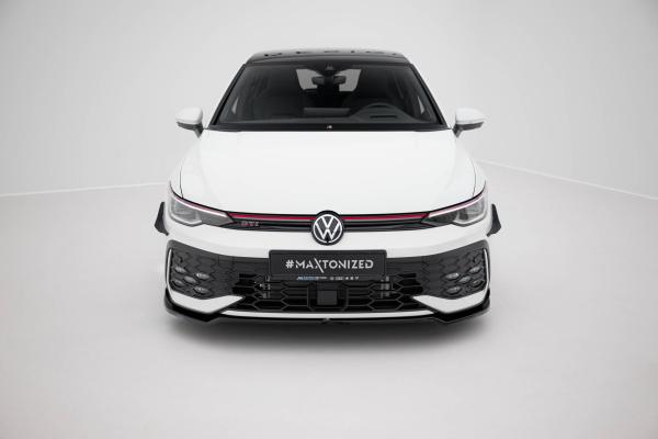 Maxton Design Front Ansatz V.3 für VW Golf GTI / GTE / R-Line Mk8 Facelift schwarz Hochglanz