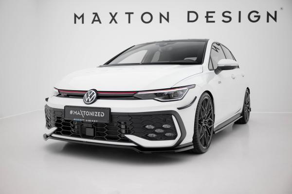 Maxton Design Front Ansatz V.3 für VW Golf GTI / GTE / R-Line Mk8 Facelift schwarz Hochglanz