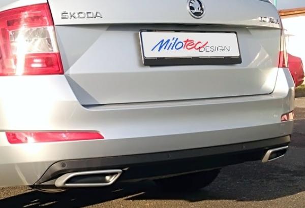 Milotec Auspuff-Dummies für Skoda Octavia III – schwarz (Klavierlack) – 2-teilig (XL-Ausführung)