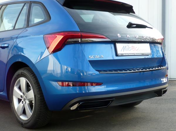 Milotec Auspuff-Dummies für Skoda Scala – schwarz (Klavierlack) – 2-teilig