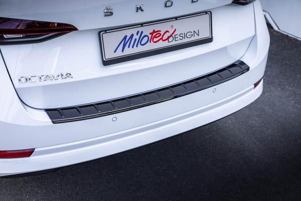 Milotec Ladekantenschutz für Skoda Octavia IV Combi RS & Scout – schwarz (Klavierlack)