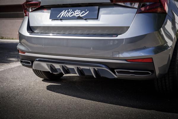 Milotec Auspuff-Dummies für Skoda Fabia IV – schwarz (Klavierlack) – 2-teilig