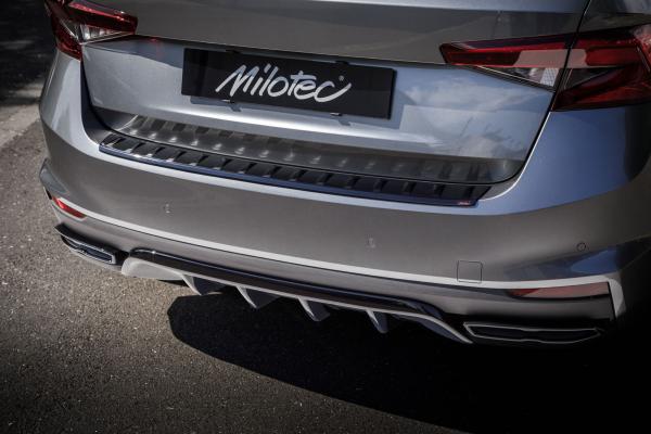 Milotec Auspuff-Dummies für Skoda Fabia IV – schwarz (Klavierlack) – 2-teilig