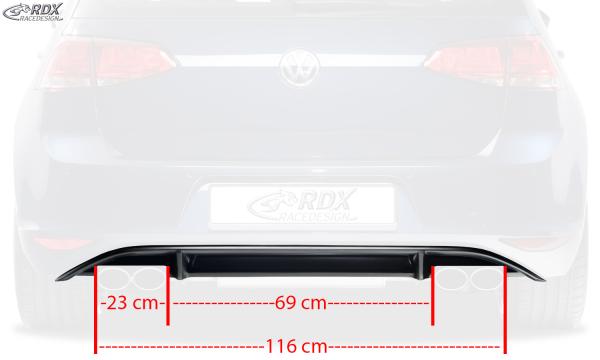 RDX Heckansatz für VW Golf 7 "R-Look" Heckeinsatz Heckblende Diffusor