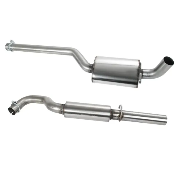 Powersprint Edelstahl Vor- und Endschalldämpfer Ø63 mm für Ford Escort MK1 + MK2 – Motorsportausführung