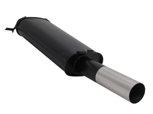 Novus Endschalldämpfer 1 x 76mm RL-Design für VW Golf 1 Cabrio Typ 155 1.6 53kw / 1.8 66/70/72/82 kw