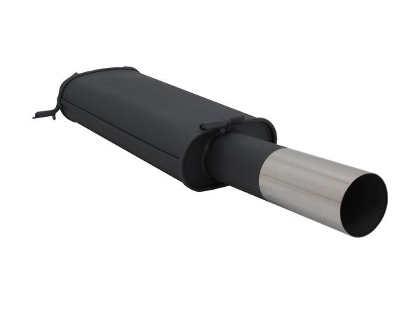 Novus Endschalldämpfer 1 x 90mm RL-Design für VW Golf 1 Cabrio Typ 155 1.6 53kw / 1.8 66/70/72/82 kw