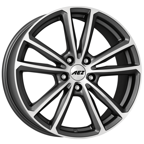 AEZ Alufelge Tioga titan graphite matt/polished 8x18 ET35 5x112 Nabe 70.1 KBA 53118