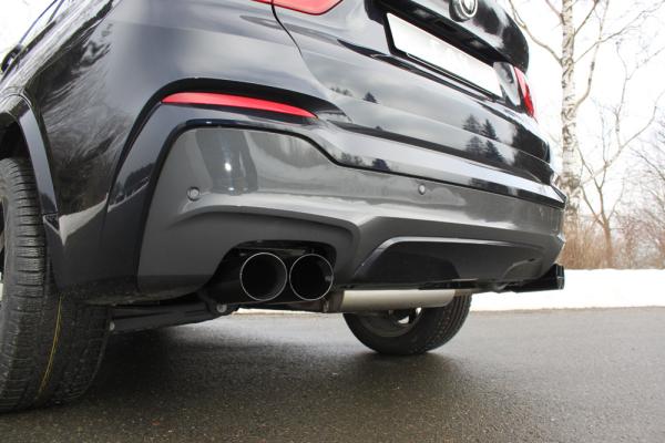 Fox passend für BMW X4 F26 - 35i 35d Endschalldämpfer quer Ausgang rechts/links - 2x90 Typ 25 rechts/links Schwarz BM170025-292S