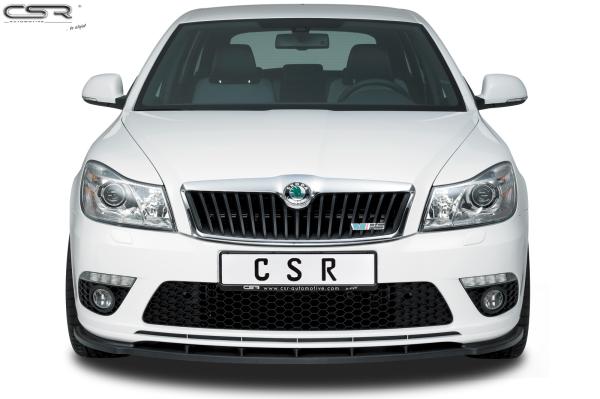 CSR Frontspoiler | Cup-Spoilerlippe mit ABE für Skoda Octavia II (1Z) RS CSL001-S strukturiert schwarz matt (keine Lackierung erforderlich)