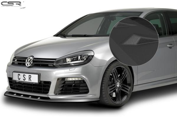 CSR Frontspoiler | Cup-Spoilerlippe mit ABE für VW Golf 6 R CSL002-S strukturiert schwarz matt (keine Lackierung erforderlich)