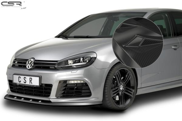 CSR Frontspoiler | Cup-Spoilerlippe mit ABE für VW Golf 6 R CSL002-C Carbon Look Hochglanz (keine Lackierung erforderlich)