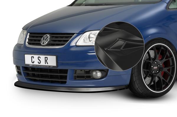 CSR Frontspoiler | Cup-Spoilerlippe mit ABE für VW Touran I (Typ 1T) CSL005-G Glossy schwarz Hochglanz (keine Lackierung erforderlich)