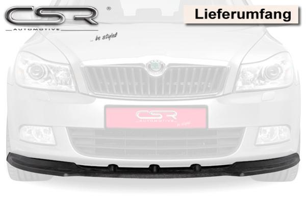 CSR Frontspoiler | Cup-Spoilerlippe mit ABE für Skoda Octavia II (1Z) CSL028-G Glossy schwarz Hochglanz (keine Lackierung erforderlich)